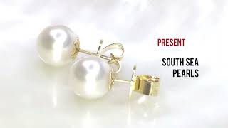 ต่างหูไข่มุกเซาท์ซีสีขาว บนก้านทอง Top White South Sea Pearls Stud จาก ห้างขายไข่มุกและเพชรพลอย