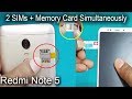 Xiaomi Redmi Note 5 - Dual sim & SD Card Simultaneously -How to use 2 Sims & SD Card in Redmi Note 5