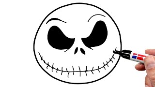 How to Draw Jack Skellington Face From The Nightmare Before Christmas