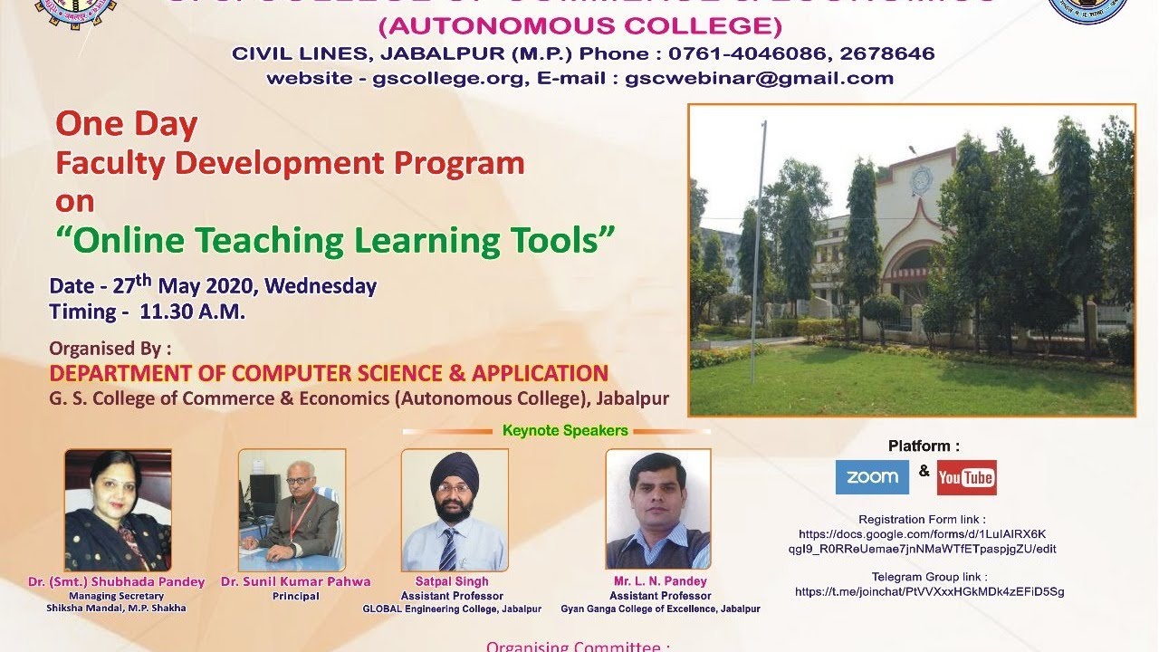 Faculty Development Program On " Online Teaching Learning Tools" - YouTube