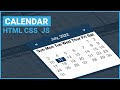 How to create a Calendar with HTML, CSS and JavaScript || Custom Date Picker