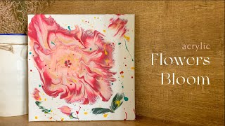 【Flowers Bloom】- acrylic fluid art / 壓克力流動畫畫花-花朵技法