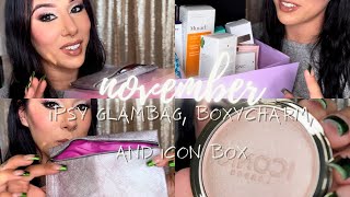 Unboxing November’s @ipsy Glambag, @BoxyCharm , and Icon Box #giftedbyipsy #unboxing #beauty