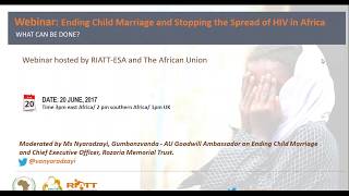 Webinar on Ending Child Marriage and Stopping the Spread of HIV in Africa