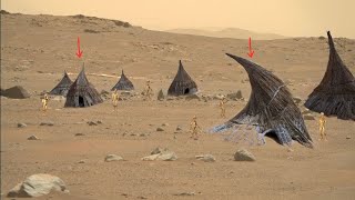 Mars Perseverance Rover Capture Traditional residential complex gray objects