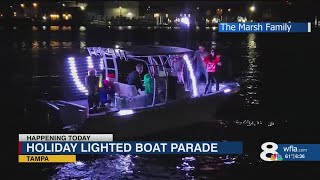 Holiday Lighted Boat Parade cruises through downtown Tampa on Saturday