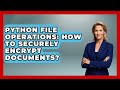 Python File Operations: How To Securely Encrypt Documents? - Python Code School