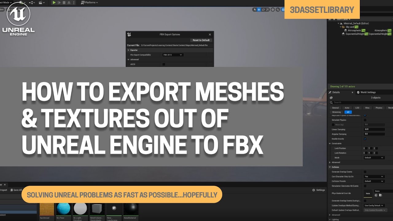 How To Export Meshes And Textures Out Of Unreal Engine 5 To FBX - YouTube