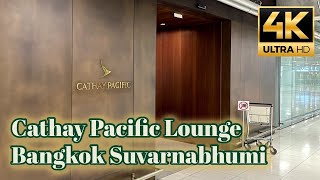 [4K] Cathay Pacific Lounge Bangkok Suvarnabhumi Airport Review Lounge Tour Walking