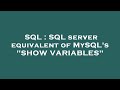 SQL : SQL server equivalent of MySQL's 