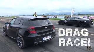 DRAG RACE: 750HP BMW 150i G POWER BI COMPRESSOR V10 VS MCLAREN 12C!