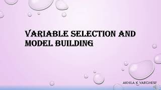 Variable Selection and Model Building( part 2)