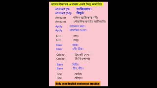 ইংরেজিতে বানান ও উচ্চারণ একই কিন্তু অর্থ ভিন্ন। ইংরেজিতে যে সব শব্দের উচ্চারণ একই কিন্তু অর্থ ভিন্ন।