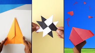 how to make paper planes , how to make paper boomerang , ninja star launcher