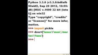Python pickle a dictionary
