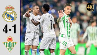 Real Madrid vs Real Betis - Highlights \u0026 All Goals 2025 - Mbappe Hattrick, Antony 1 Goal!