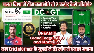 DC vs GT Dream11 Grand League Team Prediction, GT vs DC Dream11, Delhi vs Gujarat Dream11: Fantasy