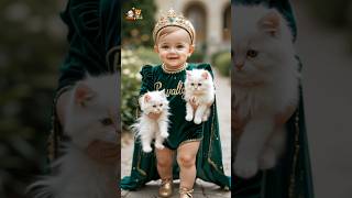 Adorable Baby and Animal Catwalk😽😍 #baby #cutebaby #babyvideos #babydance #babyshorts #AI #pets