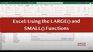 Excel: Using the LARGE and SMALL function