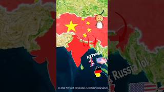 What if china gets every country at once??🇮🇳🇨🇳🇷🇺 #shorts #ytshorts #geography #india #china #russia