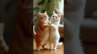 Two cute dancing kittens #cat #funny #cutecat