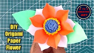 Beautiful Paper Flower Tutorial / Easy Paper Flower Decoration / DIY School Project Paper Craft