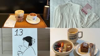 vlog. 일상 브이로그 에스프레소바 카페델꼬또네 크레타마켓 띵굴마켓 첫 구매 플레따 러플 블라우스 프렌치토스트 만드는 법