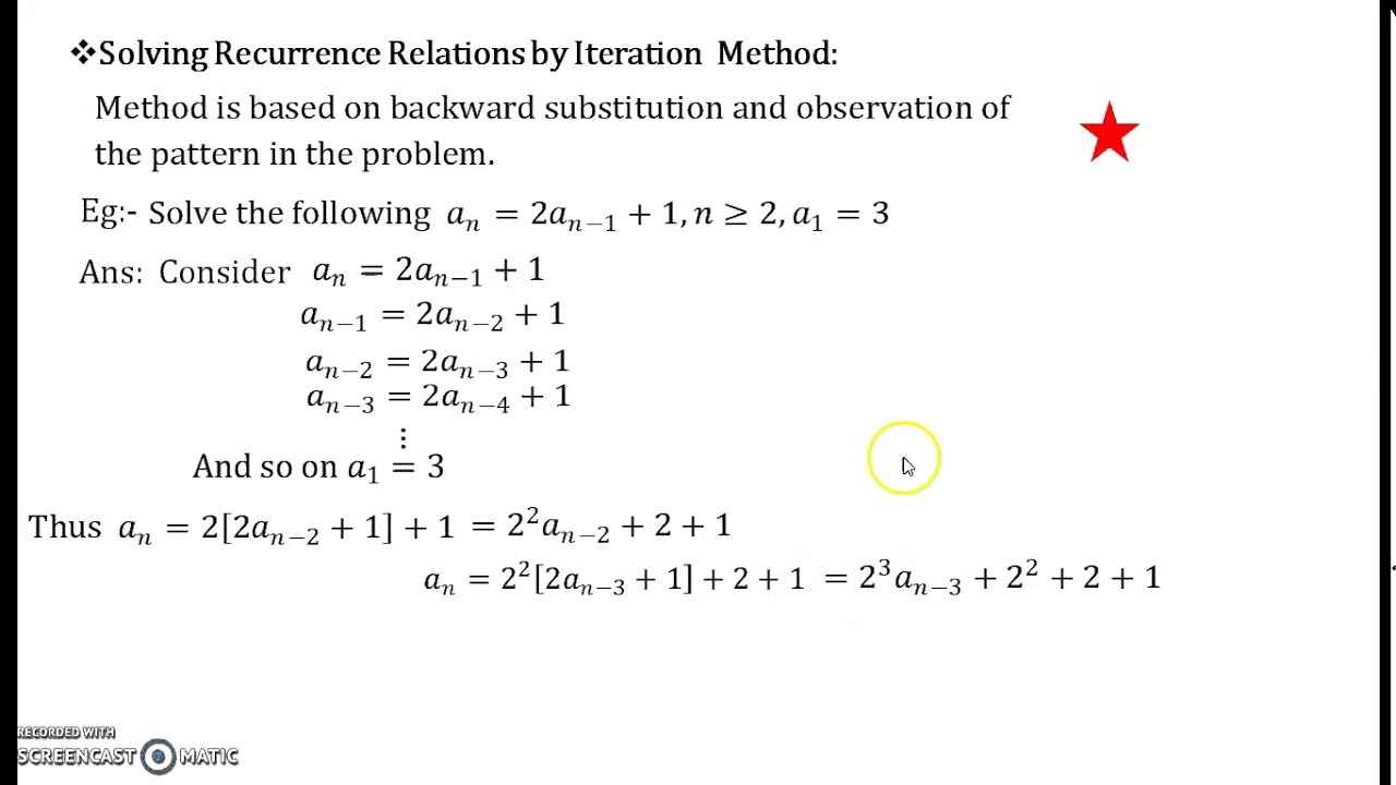 Recurrence Relations Part 2 Solving By Iteration Method - YouTube