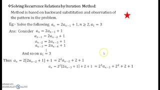 Recurrence Relations Part 2 Solving by Iteration Method