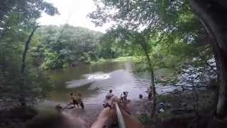 Rope swing and cliff jump in Southbury, CT