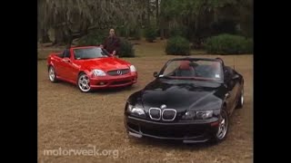 Motorweek 2002 BMW Z3 M Roadster vs  Mercedes-Benz SLK32 AMG Comparison Test