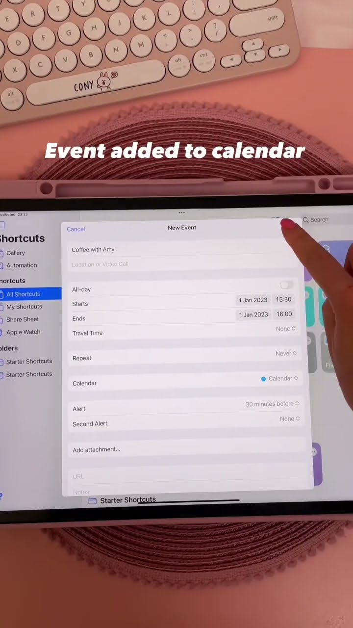 Try this in your iPad calendar! Link your digital calendar to Apple Calendar