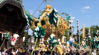 曽根天満宮　宵宮　南之町　随身門前　屋台差し上げ　その１