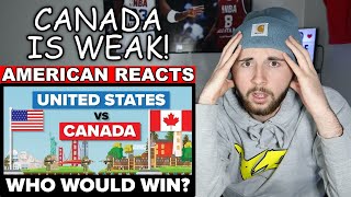 American Reacts to United States vs Canada - Who Would Win - Army / Military Comparison