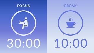 30/10 Pomodoro Timer with Pink Noise 💙 5-Hour Study with Me for Deep Focus & ADHD ✨