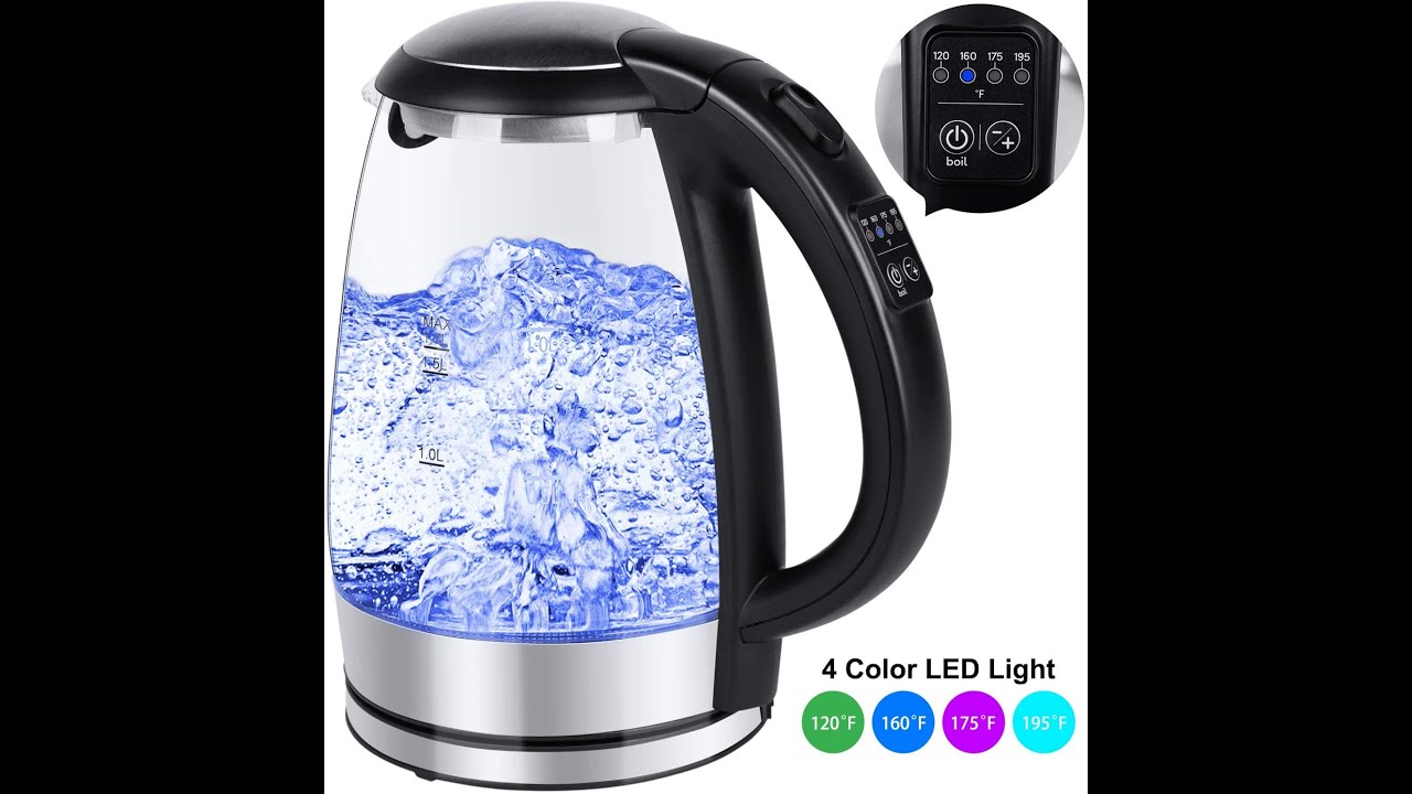 Minetom Temperature Control Electric Kettle, Glass And Stainless Steel ...