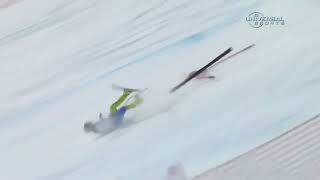 Vanja Brodnik crash St Moritz 2012 Women Downhill 60fps