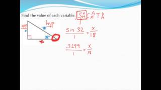 Using trig to find two missing sides of a right triangle