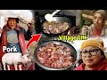 ❤️ Village Pork Cooking / Village LifeStyle / Cooking And Eating Pork Meat Curry In Rural Nepal