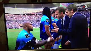 Nadolo shows French President Macron respect the Fijian way