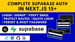 Complete Supabase Auth in Next.js 15 | OAuth Login | Forget & Reset Password | Supabase RLS