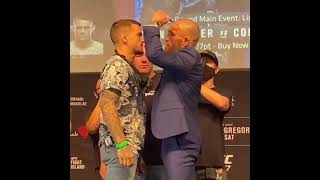 Conor McGregor vs Dustin Poirier 2 Faceoff at UFC 257 Press Conference
