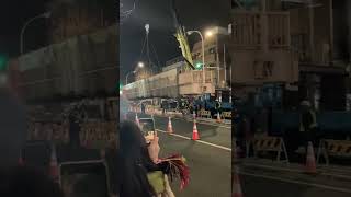 2022.1.22 上荻　青梅街道　歩道橋撤去工事