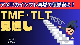 2.13アメリカ債券ETFの買い時TMF・TLT｜暴落傾向の値動きは継続！？インフレ再燃！