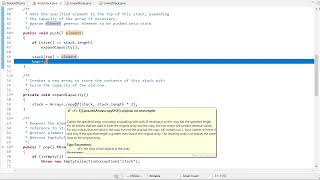 Implementing an Stack in Java (Java Foundations / jsjf)