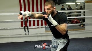 CALEB PLANT SHOWS OF HIS "SWEET HANDS" TRAINING FOR HIS TITLE FIGHT WITH UZCATEGUI