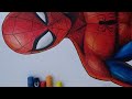 How To Draw Spiderman with oil Pastel colour Step by step easy tutorial