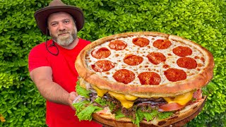 Pizza + Burger Bir Arada! Ne Seçeceğinizi Bilemediğinizde 2 Yemeği Aynı Anda Piş