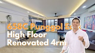 High Floor, Renovated 5rm at 658C Punggol East with an unblock view of the Waterway