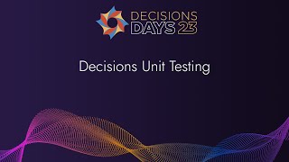 Decisions Unit Testing